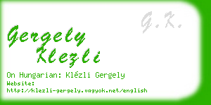 gergely klezli business card